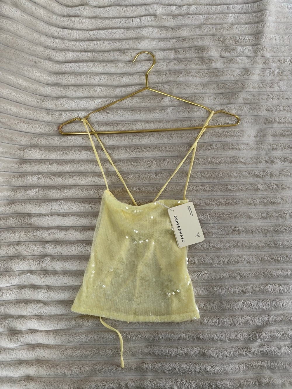Peppermayo Pale Yellow Sequin Slip Cami - Picture 1 of 3